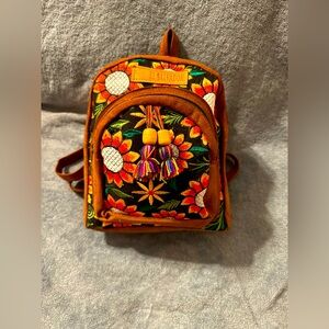 Colorful embroidered Saldadorean Backpack, artisanal backpack, adjustable straps
